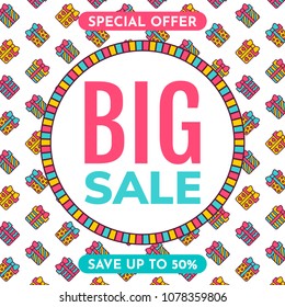 Sale banner design template. Vector illustration