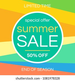 Sale banner design template. Vector illustration