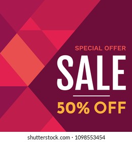 Sale banner design template. Vector illustration