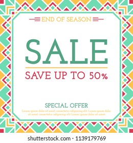 Sale banner design template. Vector illustration