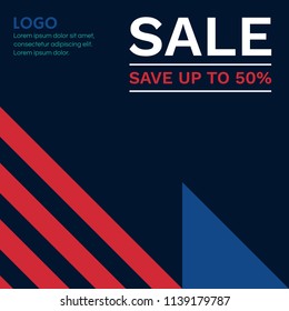 Sale banner design template. Vector illustration
