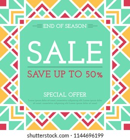 Sale banner design template. Vector illustration