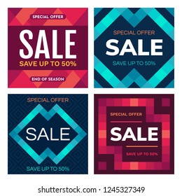 Sale banner design template. Vector illustration