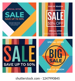 Sale banner design template. Vector illustration