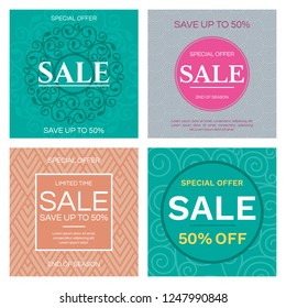 Sale banner design template. Vector illustration