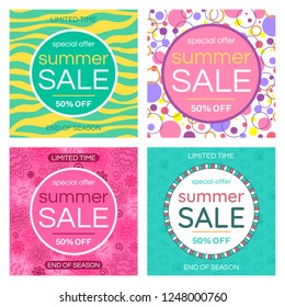 Sale banner design template. Vector illustration