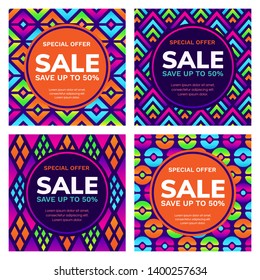 Sale banner design template. Vector illustration