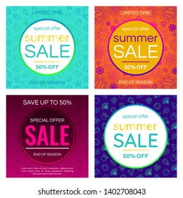 Sale banner design template. Vector illustration