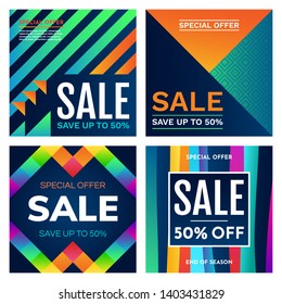 Sale banner design template. Vector illustration