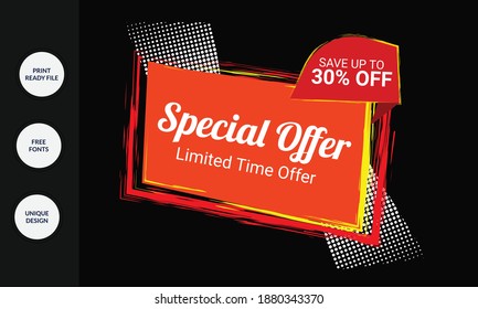Sale Banner Design template, vector illustration.