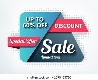 Sale Banner Design. Vector Illustration 