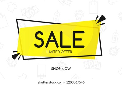 Sale Banner Design. Vector Illustration 