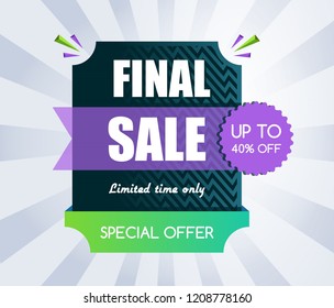 Sale Banner Design. Vector Illustration 