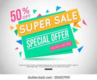 Sale Banner Design. Vector illustration