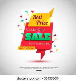 Sale Banner Design. Vector illustration