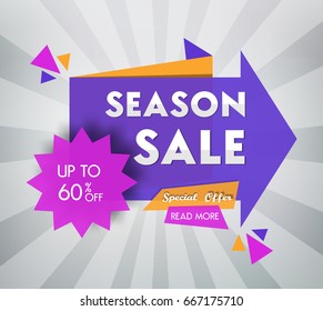 Sale Banner Design. Vector Illustration 