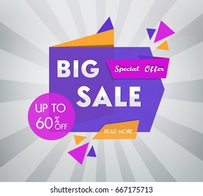 Sale Banner Design. Vector Illustration 