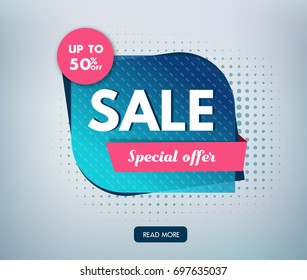 Sale Banner Design. Vector Illustration 