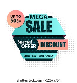 Sale Banner Design. Vector Illustration 
