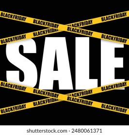 Sale banner design with yellow stripes with Black Friday announcements. Vector illustration.	