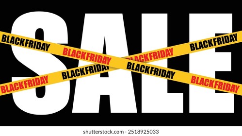 Sale banner design with yellow stripes with Black Friday announcements. Vector illustration.