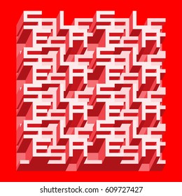 Sale Banner - Different Depth and Height 3D Block Style of SALE Words. Shade of Red Sale Vector illustration.