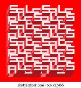 Sale Banner - Different Depth and Height 3D Block Style of SALE Words. Shade of Red Sale Vector illustration Background.