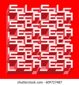 Sale Banner - Different Depth and Height 3D Block Style of SALE Words. Shade of Red Sale Vector illustration.