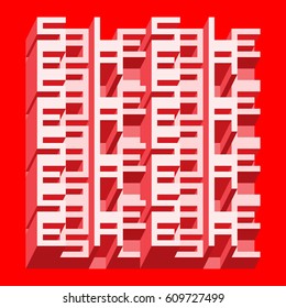 Sale Banner - Different Depth and Height 3D Block Style of SALE Words. Shade of Red Sale Vector illustration Background.
