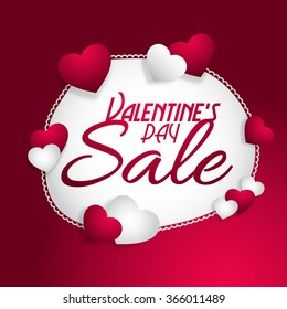 Sale banner  with discount offer for Happy Valentine's Day celebration.