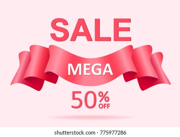 Sale banner discount pink design