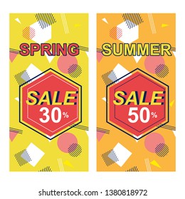 Sale banner. Discount. Summer sale.  Internet sale. Online shopping. Sale 50%. Offer.
