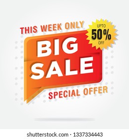 Sale banner editable vector, big sale, special offer