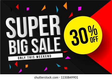 Sale Banner, End of Season, special offer, poster design template, vector illustration