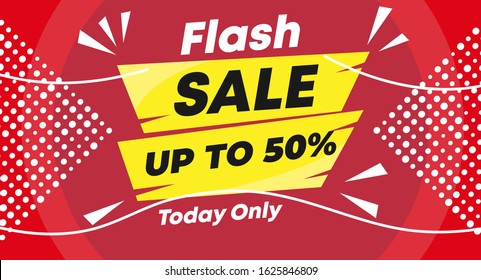 Sale banner flash Sale 50% Off banner, flyer and poster design for social media, presentation and business template background HD.