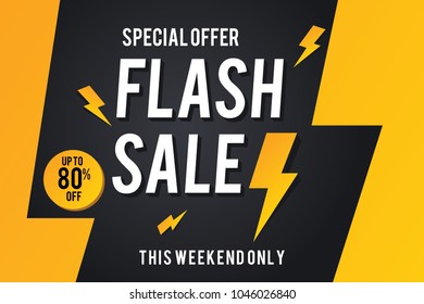 Sale Banner. Flash Sale Banner Template Design.