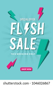 Sale Banner. Flash Sale Banner Template Design.