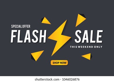Sale Banner. Flash Sale Banner Template Design.