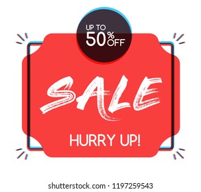 Sale Banner Flat Design. Vector Illustration