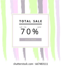 Sale banner. Freehand brush texture. Vector. Artistic background for advertising, web, blog, seasonal clearance