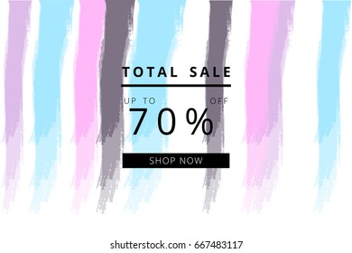 Sale banner. Freehand brush texture. Vector. Artistic background for advertising, web, blog, seasonal clearance