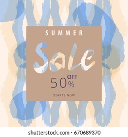 Sale banner. Freehand brush texture. Vector. Artistic background for advertising, web, blog, seasonal clearance