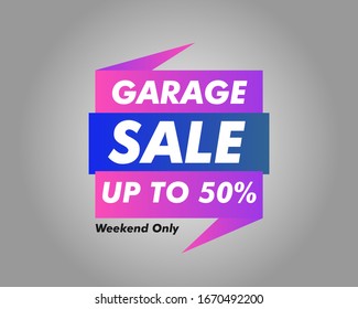 Sale banner. Garage sale tags collection. Vector poster, banner, and labels isolated.