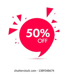 Sale banner. Geometric discount tag. Vector eps10