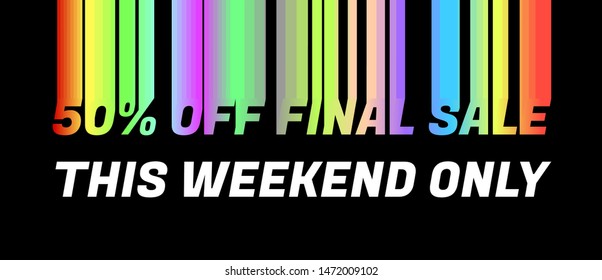 Sale banner. Gradient effect. Black background. Vector.