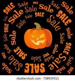 Sale banner to halloween. Vector illustration