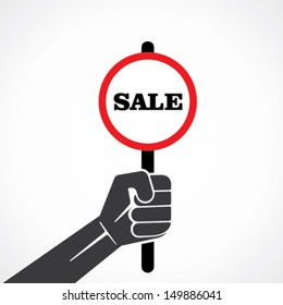 sale banner in hand vector