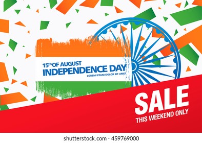 Sale banner. Independence Day of India. 15 th of August