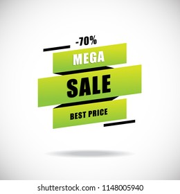 Sale banner isolated on grey background. For web site,poster,placard and banner template. Useful for app,ad,marketing sale and retail shopping. Creative business concept, vector illustration, eps 10