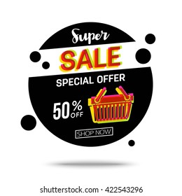 Sale banner isolated on white background. Vector EPS 10.